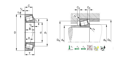 西北352219圆锥滚子轴承平面图