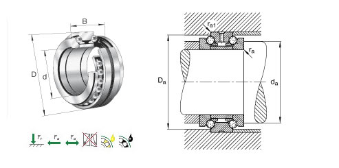 INAZKLDF395推力角接触球轴承平面图