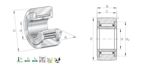 INANUKR72滚轮轴承平面图