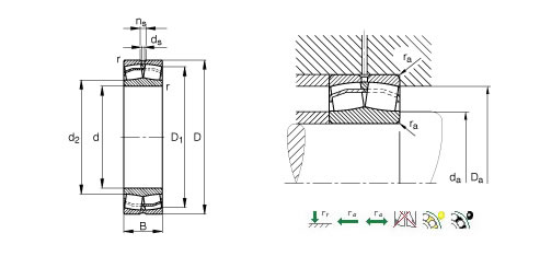 FAG22340K.MB+AH2340调心滚子轴承平面图