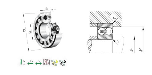 梁山1307调心球轴承平面图